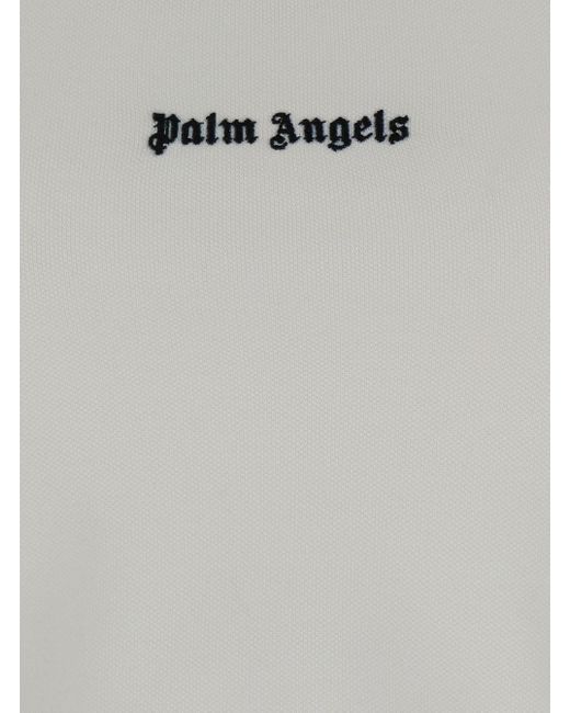 Palm Angels Gray Cropped Tank Top With Embroidered Logo