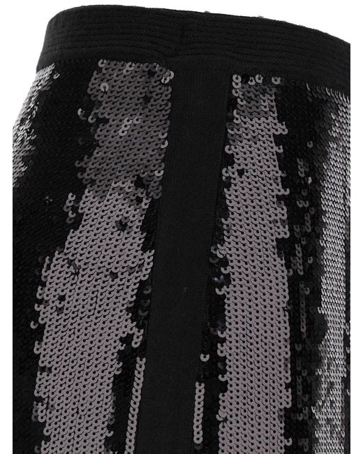 Twinset Black Midi Skirt With Sequins All-Over