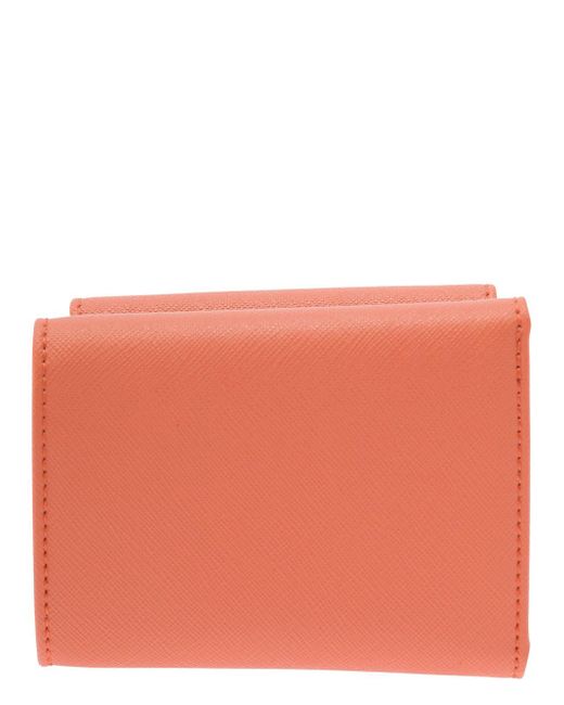 Vivienne Westwood Orange Trifold Wallet With Orb Detail