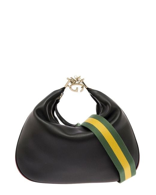 Gucci Black Handbag G Gancio Aria Calf/ns