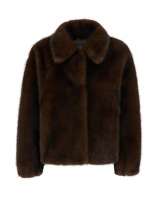 VALENTINI 1972 Black Eco Sable Bomber With Zip And High Collar