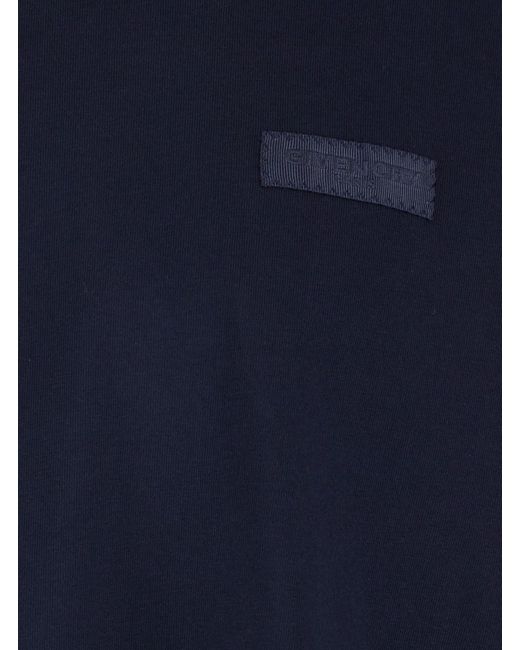 Givenchy Blue Long-Sleeved T-Shirt With Logo Patch On The Chest for men