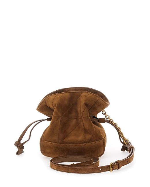 Saint Laurent Brown 'Jamie Mini' Crossbody Bag With Cassandre Logo Plate On The Front