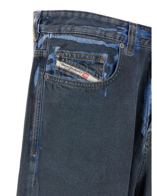 DIESEL Blue Denim Straight Leg Jeans for men