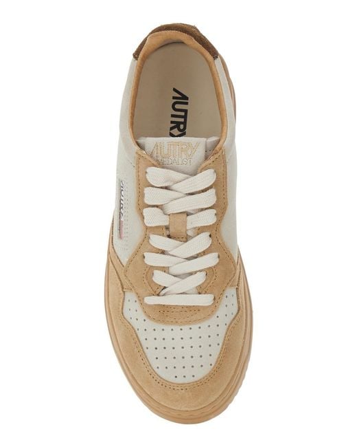Sneaker 'Medalist' Low Top Con Logo Impresso Sulla Linguetta E I di Autry in Natural