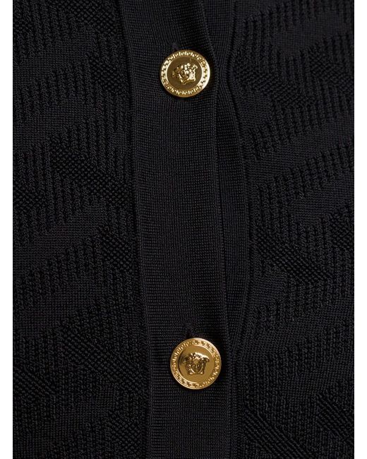 Knit Colour Allover Cardigan di Versace in Black