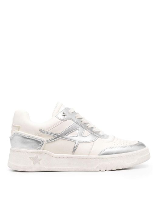 Ash White Panelled Two-tone Leather Sneakers