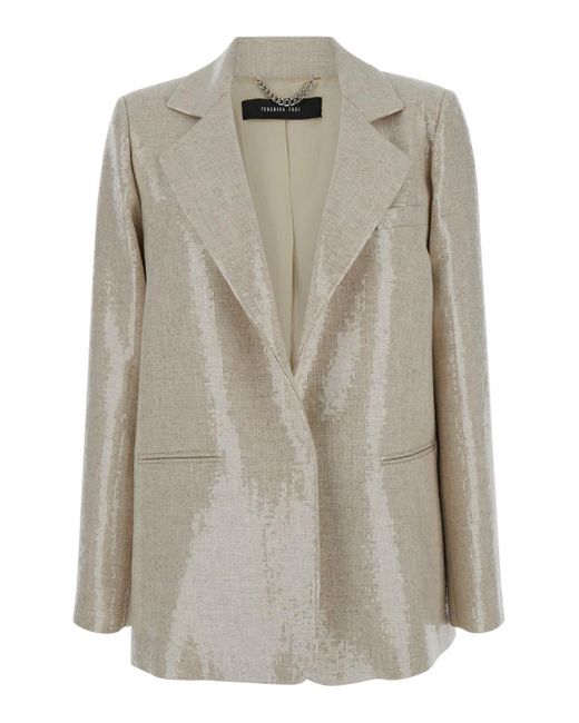 FEDERICA TOSI Gray Blazer With Sequins