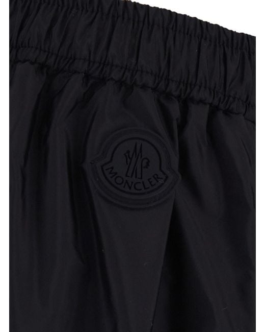 Moncler Blue Midi Skirt With Tone-On-Tone Logo Patch And Ruffles