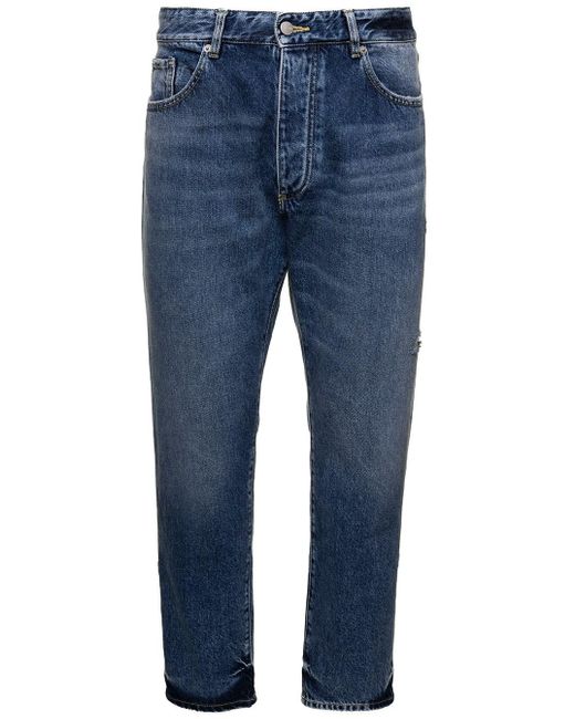 ICON DENIM Blue Jeans Regular Corto for men