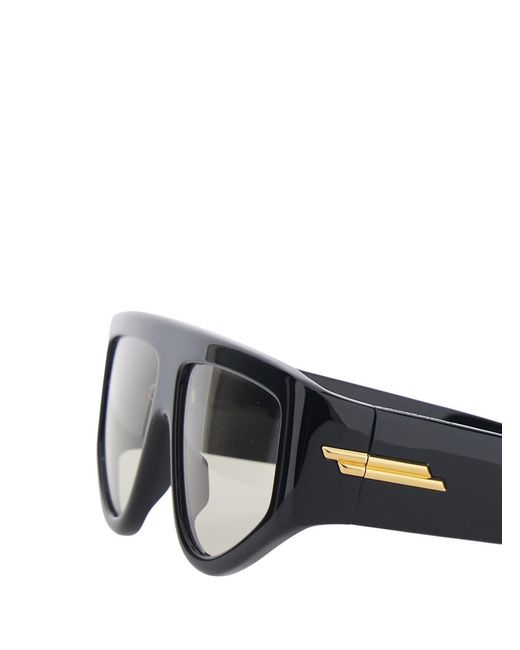 Bottega Veneta Black Sunglasses With Square Design And Color Deta