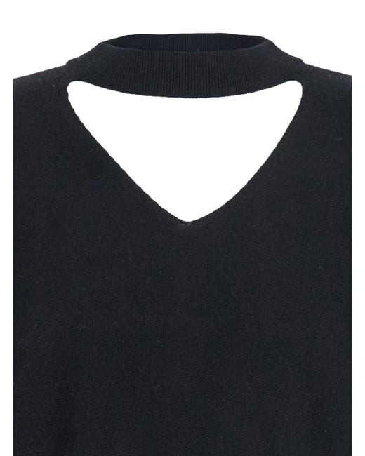 Maglia Con Scollo A V Sul Fronte E Dettaglio Cut Out Sul di FEDERICA TOSI in Blue