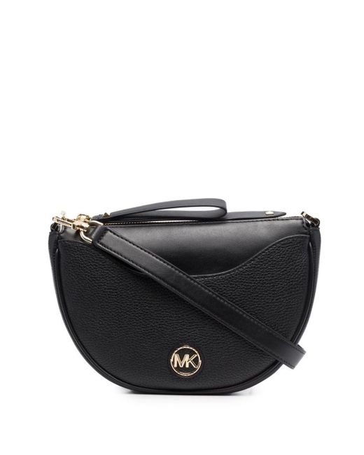 MICHAEL Michael Kors Moon Black Leather Crossbody Bag M Michael Kors Woman