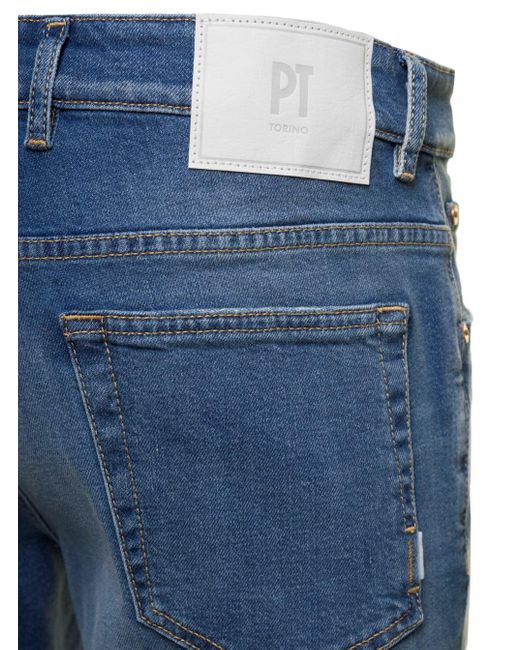 PT Torino Blue Medium Waist Slim Jeans for men