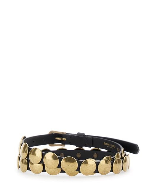 Golden Goose Deluxe Brand White 'Trinidad' Belt With Pin-Buckle Closure And Stud Details