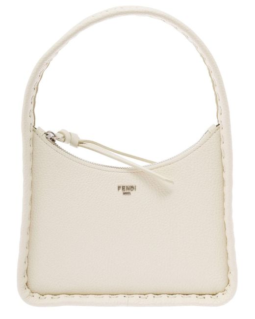 Fendi Natural 'Mini Fendessence' Handbag With Logo Detail