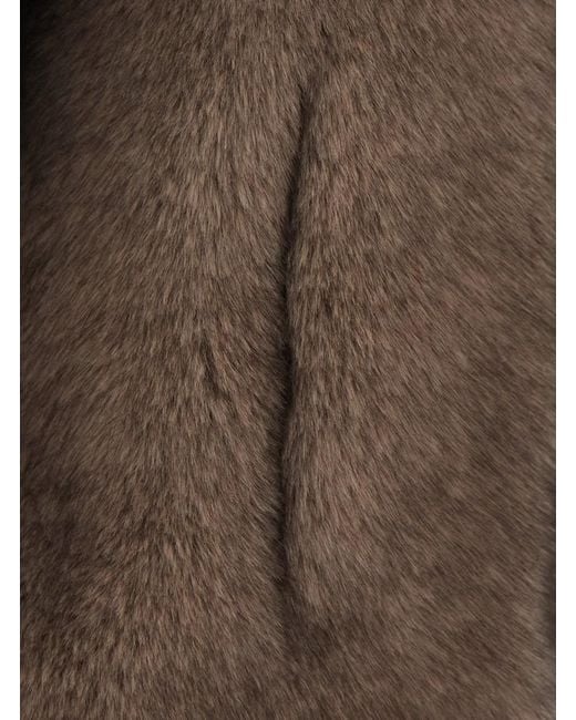 VALENTINI 1972 Brown Ecoleather Gilet With High Collar And Front Closure In