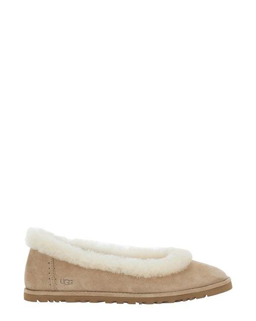 Ugg Natural Ballet Shoes Zora Suede