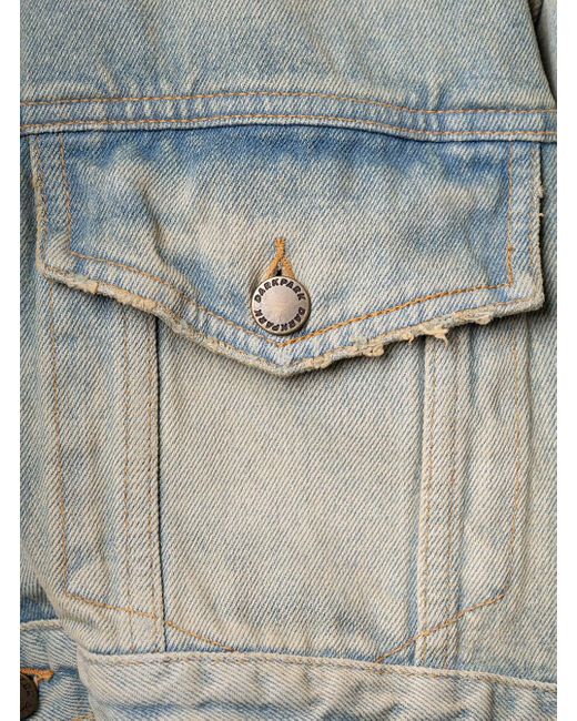 DARKPARK Gray 'gigi' Light E Cropped Jacket With Bleach Effect In Cotton Denim