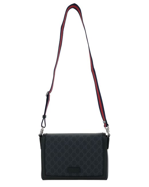 Gucci Black Crossbody Bag With Web Detail for men