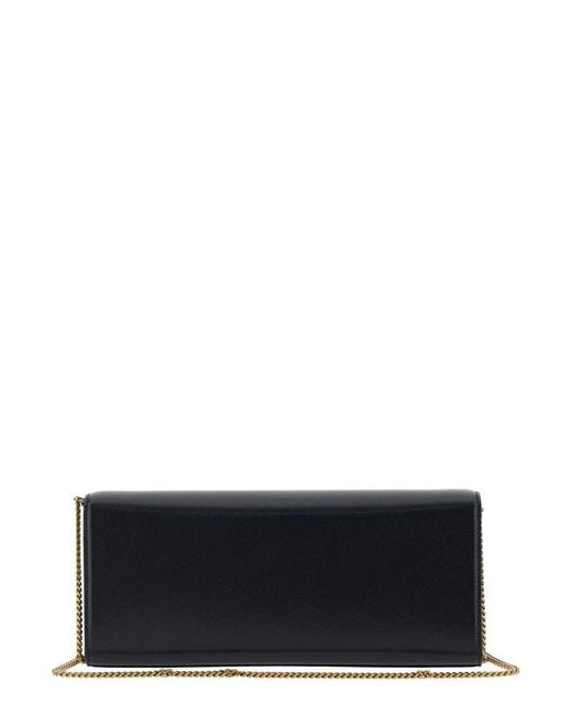 Saint Laurent Black 'Kate' Crossbody Bag With Chain-Link Shoulder Strap And Cassandre Plaque On The Front
