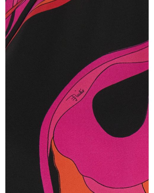 Emilio Pucci Pink Fuchsia Sleeveless Top With Halterneck And All-Over Orchidea Pri