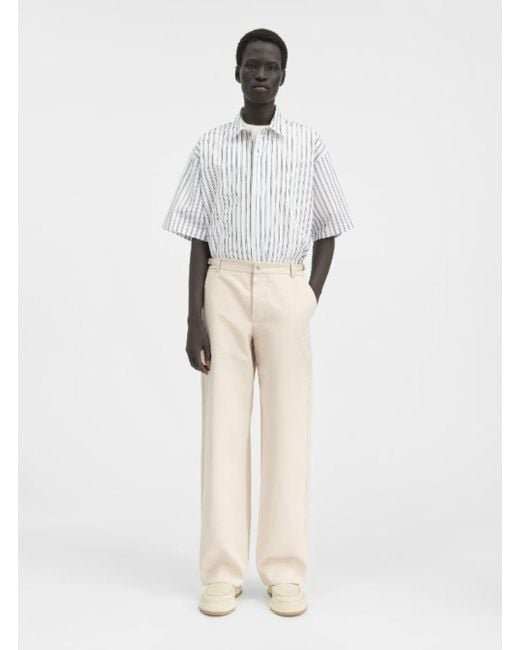 Jacquemus Natural Le Pantalon Jean Cotton And Linen-blend Trousers for men
