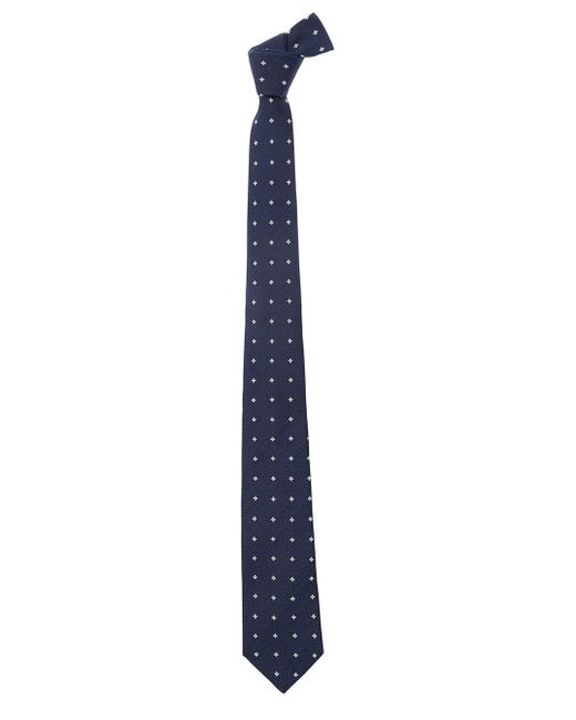 Tagliatore Blue Tie With Floiwer Embroidery for men