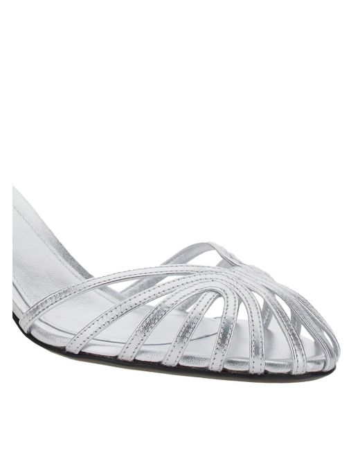 ALEVI White 'Ally-75' Pumps With Adjustable Ankle Strap And Heel In