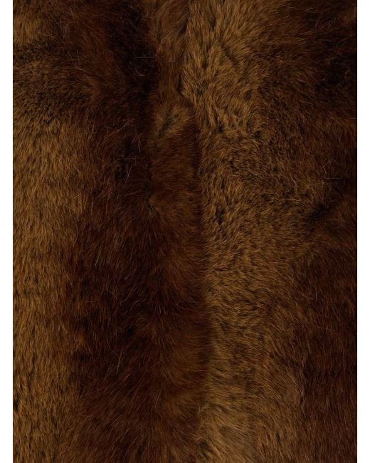 Apparis Brown Fur Coat With Fixed Hood