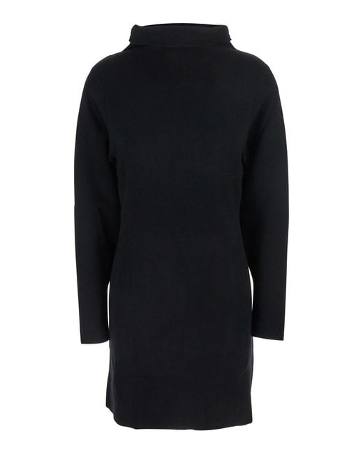 P.A.R.O.S.H. Blue Turtleneck Midi Dress