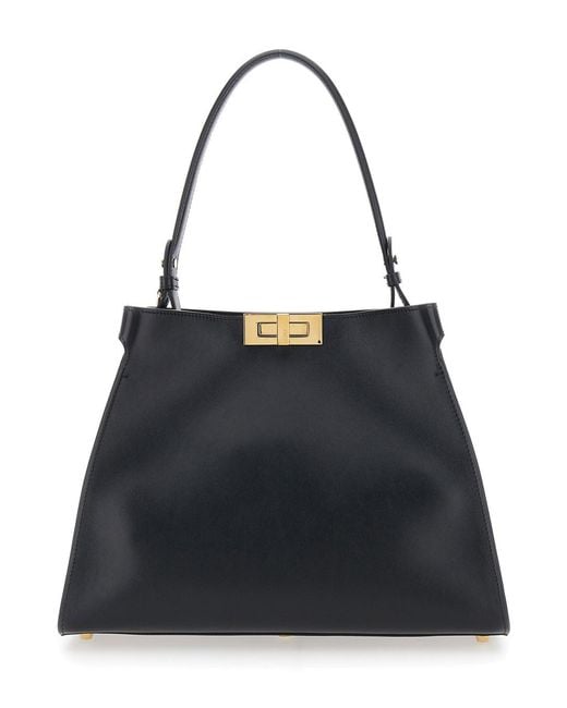 Borsa A Mano Way' Con Manico Removibile E Chiusura A Gire di Fendi in Black