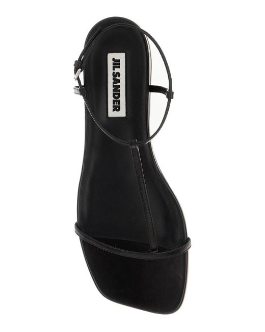 Jil Sander White Sandals With Ankle Buckle Closure