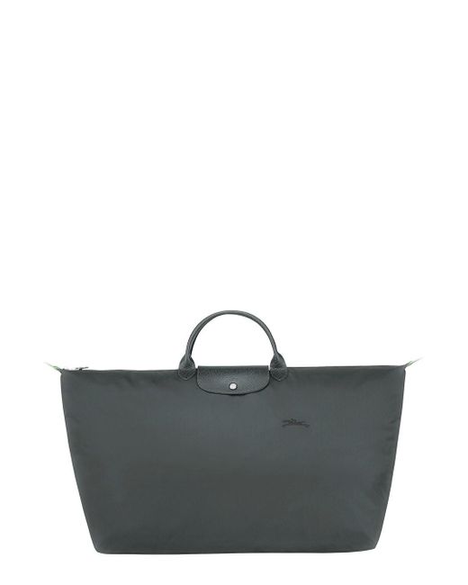 Longchamp Black 'M Le Pliage' Tote Bag With Embossed Logo