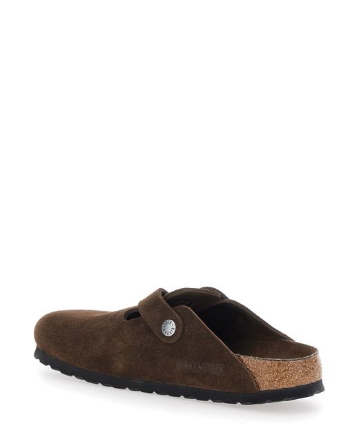 Birkenstock Brown 'Boston' Mules With Buckle Closure And Almond Toe In