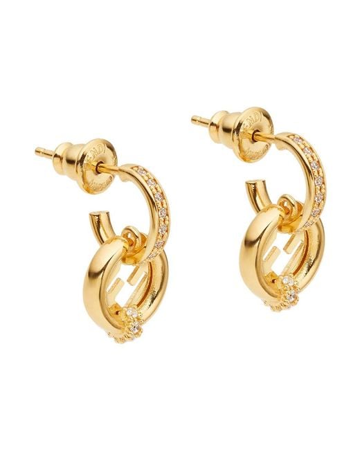 Fendi Metallic Ever Round Stud Earrings