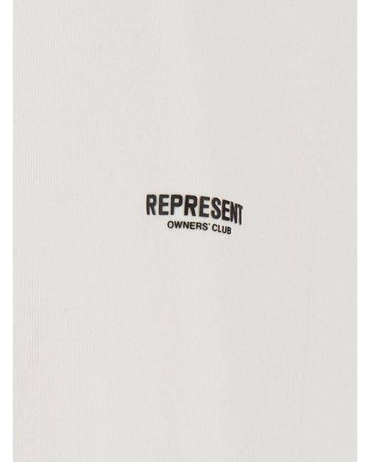 Represent White T-Shirt Micro Owners Club With Logo And Short Sleeves for men
