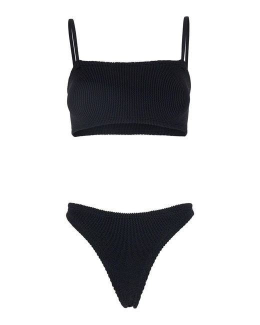 Hunza G Black Bikini Gigi Ribbed