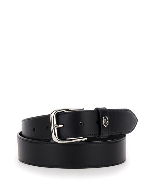 Gucci Black Belt With Squared Buckle And Interlocking G for men