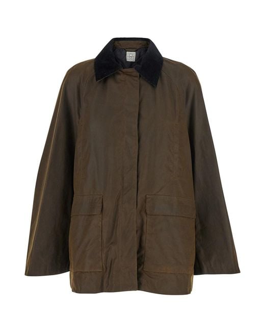 Totême Brown Jacket With Corduroy Collar