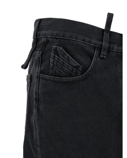 The Attico Black Denim Skirt