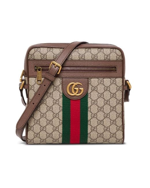 Borsa a tracolla messenger ophidia in tessuto gg supreme di Gucci in Brown da Uomo