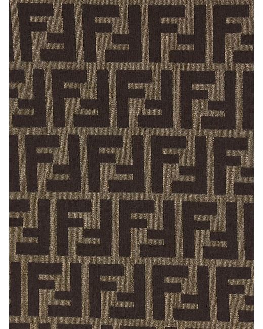 T-Shirt A Maniche Lunghe Con Motivo Ff All-Over di Fendi in Black