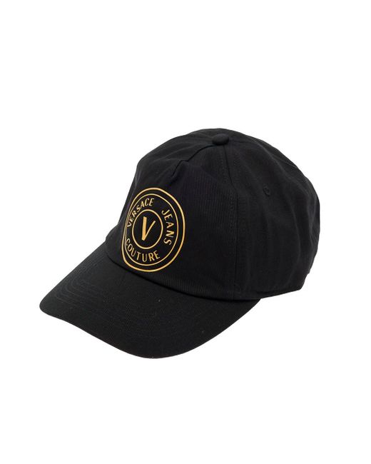 Versace Jeans Black Baseball Cap With Pences Hat for men
