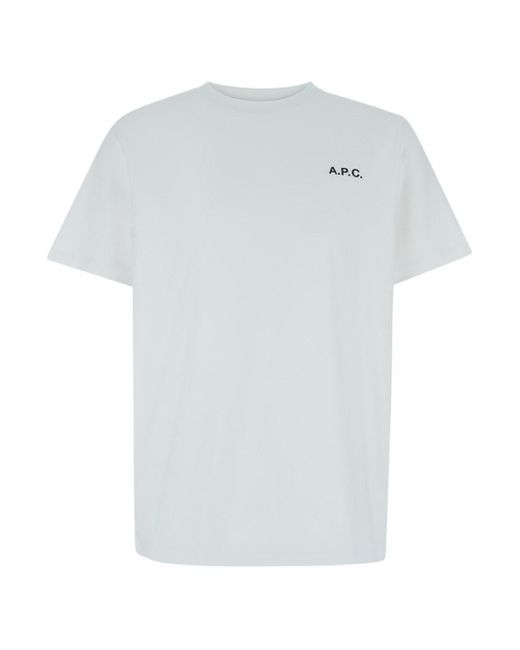 A.P.C. White T-Shirt Wave for men