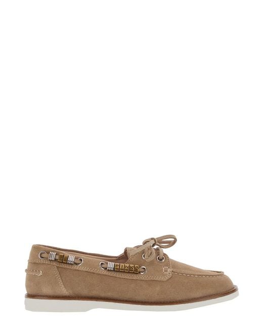 Pinko Brown Loafers Grace Suede