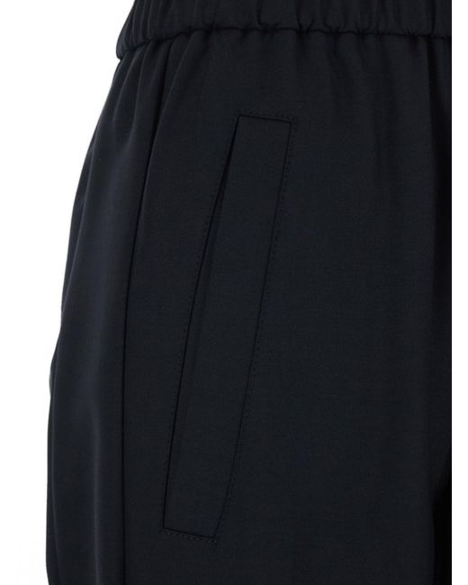 Tela Blue Tech Fabric Pants With Elastic Waist For