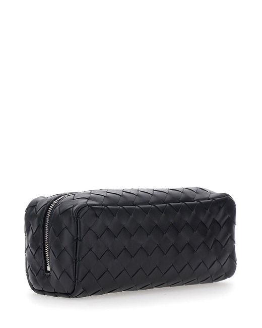 Bottega Veneta Black 'Avenue' Clutch Bag With All-Over Intreccio Motif for men