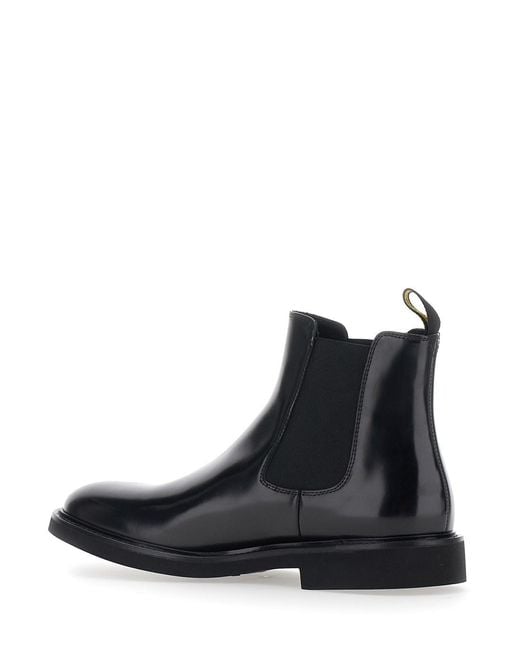 Doucal's Black 'Chelsea' Boots With Elasticated Side Details And Low H for men