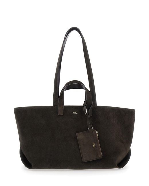 A.P.C. Black Le Drummer Shopper With Four Handles And Lettering Logo On The Front